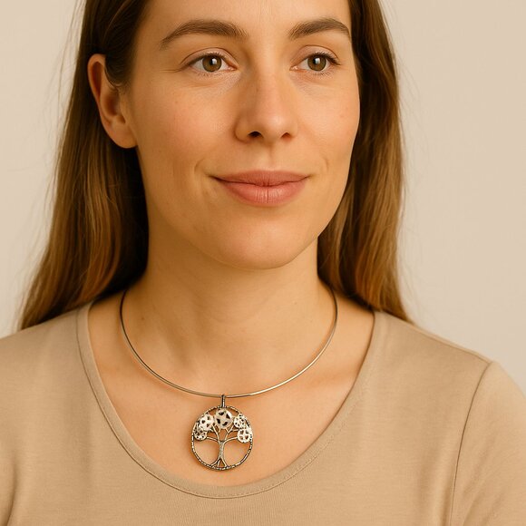 Mechanicle Tree Chocker Interesting Jewelry Silver Necklace/ Chocker 🐥 - Picture 1 of 4